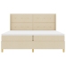 Cama Box Spring  con Colchón y LED Crema 200x200 cm Tela