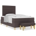 Cama Box Spring con Colchón y Banco Marrón Oscuro 120x200 cm Tela