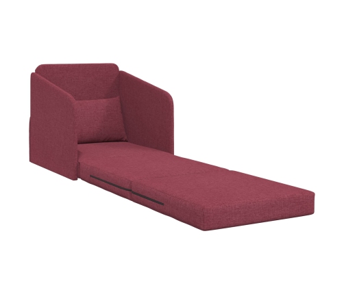 Sofá cama de suelo  2 en 1 Rojo Vino 65x80x83 cm Tela