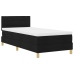 Cama Box Spring  con Colchón Negra 100x200 cm Tela