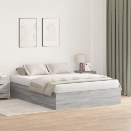 Armazón de cama  Gris Sonoma Tablero de partículas Queen