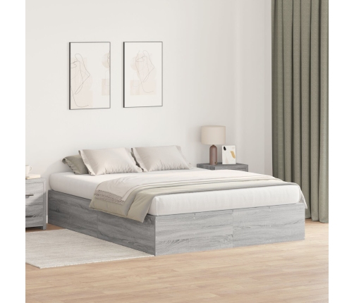Armazón de cama  Gris Sonoma Tablero de partículas Queen