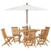 Conjunto de 7 Piezas de Comedor de Jardín de Madera Sólida de Teca