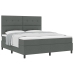 Cama de Caja de Resortes  Gris Oscuro Super King Tela