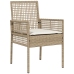 Juego de Comedor de Jardín de 5 Piezas con Cojines Beige Poliratán