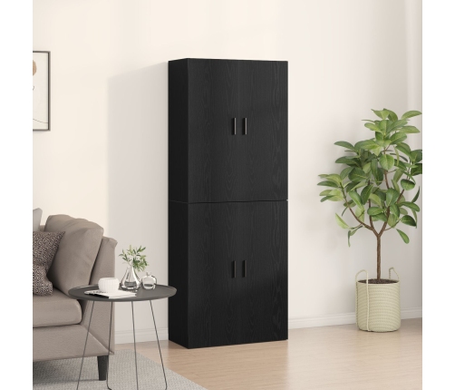 Armarios  2 pcs Negro Roble 69,5x34x180 cm Madera ingenierizada