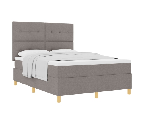 Cama con somier y colchón  Taupe 140x200 cm Tela