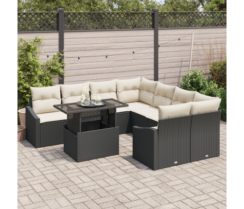 Conjunto de Sofás de Jardín  Conjunto de 9 Beige, Marrón