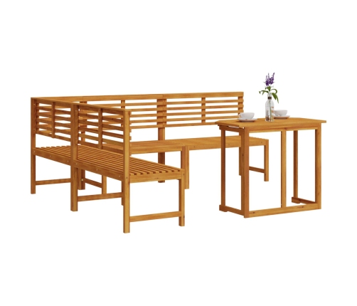 Conjunto de Comedor de Jardín de Acacia de 4 Piezas