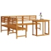 Conjunto de Comedor de Jardín de Acacia de 4 Piezas