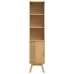 gabinete de baño  marrón 35x30x159 cm de madera maciza de pino