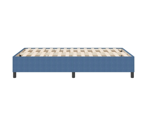 Cama Box Spring  Azul Doble Pequeña Tela de Pana
