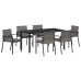 Conjunto de Comedor de Jardín de 7 Piezas Gris Poliratán