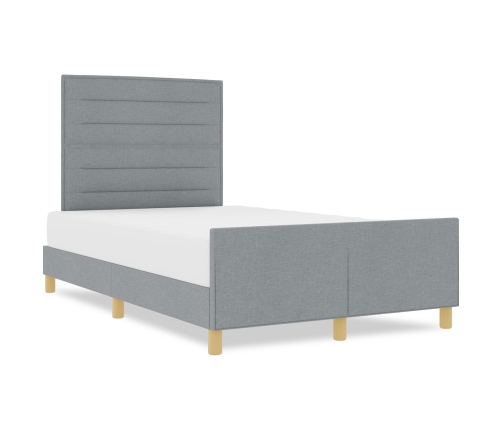 Estructura de cama de tela gris claro 160x200 cm