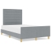 Estructura de cama de tela gris claro 160x200 cm