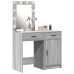 Juego de Mesa de Maquillaje de 2 Piezas  con LED en Madera Elaborada Gris Sonoma