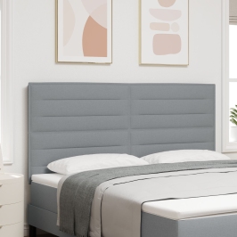 Cabecero LED Diseño Líneas Gris Claro 90 cm Tela