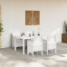 Juego de Comedor de Jardín de 5 Piezas con Cojines Blancos de Poliratán