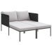 Tumbona  con cojines para 2 personas Anthracite 115x153x69,5 cm Acero