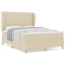 Cama con Colchón Crema 140x190 cm Tela