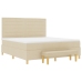 Cama Box Spring  con Colchón y Banco Crema 180x200 cm Tela