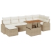 Set de Comedor de Jardín  de 8 Piezas con Cojines Beige y Marrón