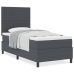 Cama con Base Tapizada  con Colchón Gris Oscuro 90x200 cm Tela de Corduroy