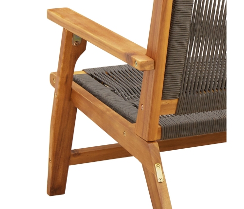 Banco de Jardín Gris 76x122x73 cm Madera Sólida de Acacia