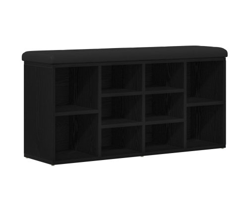 Banco de Almacenamiento  Negro de Roble 100x30x48 cm de Madera Elaborada
