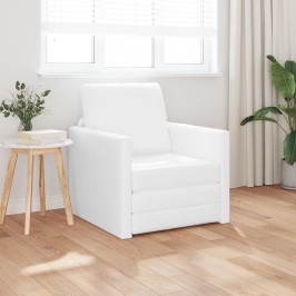 Sofá Cama de Piso  2 en 1 Blanco 74x77x81 cm Cuero Sintético