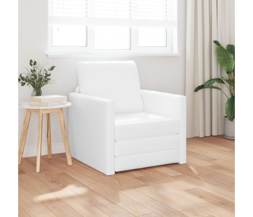 Sofá Cama de Piso  2 en 1 Blanco 74x77x81 cm Cuero Sintético