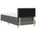 Cama con Box Spring  con Colchón y Luz LED Gris Oscuro 90x200 cm Tela