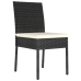 Conjunto de Comedor de Jardín  5 Piezas Negro Poliratán