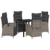 Set de Comedor de Jardín de 5 Piezas Gris Ratán PE