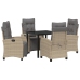Set de Comedor de Jardín de 5 Piezas Beige Poliratán