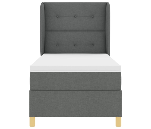 Colchón de Cama con Resortes Gris Oscuro 100x200 cm Tela