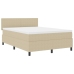 Cama con Base de Muelles  con Colchón Verde Claro Gris 140x200 cm Tela de Corduroy