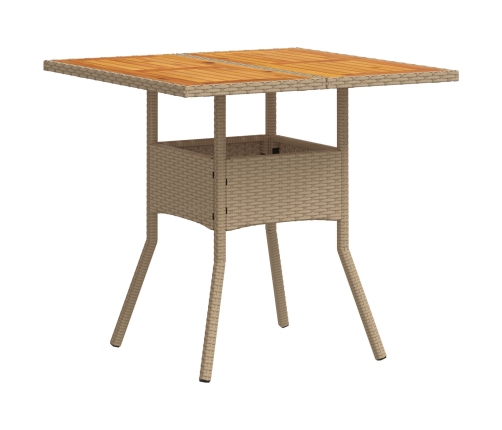 Conjunto de Comedor de Jardín  de 5 Piezas con Cojines Beige Polirratán