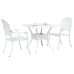 Conjunto de Bistro de Jardín de 3 Piezas  Blanco de Aluminio Fundido