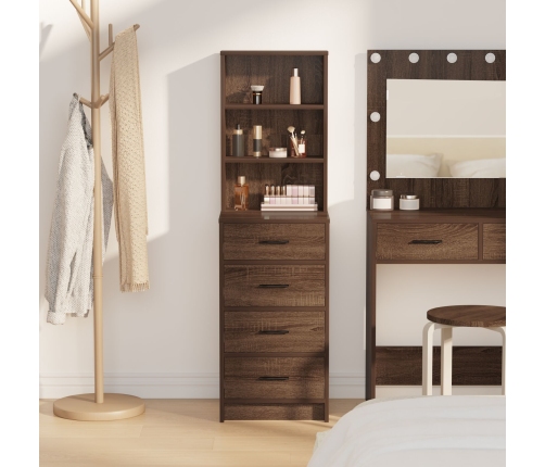 Almacén Alto Marrón Roble 40x41x135 cm Madera Ingenierizada