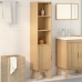 gabinete de baño  marrón 35x30x159 cm de madera maciza de pino