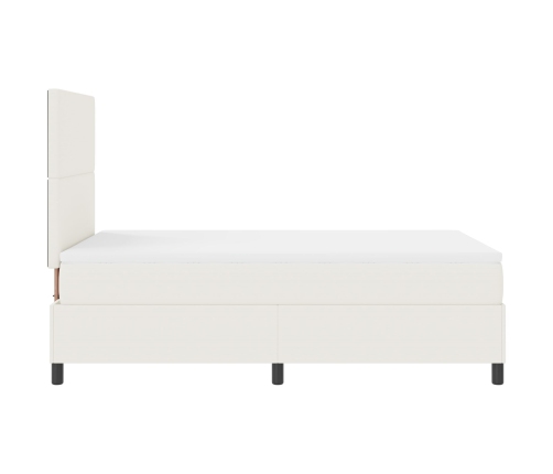 Cama con Base de Resorte  con Colchón Crema 120x200 cm Tela de Pana