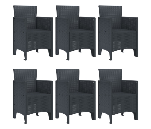 Juego de Comedor de Jardín de 7 Piezas Anthracite de Rattan Poliéster