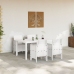 Juego de Comedor de Jardín de 5 Piezas Rattan Poliéster Blanco