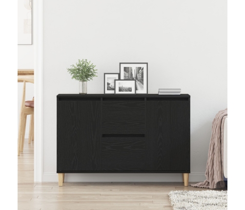 Aparador Negro de Roble  101x35x60 cm en Madera Ingenierizada