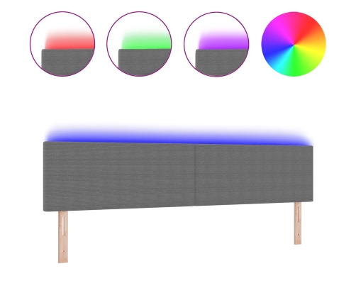 Cabezal LED  Diseño Simple Gris Claro 100 cm de Tela de Pana