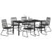 Conjunto de comedor de jardín de 7 piezas  Negro Ratán PVC