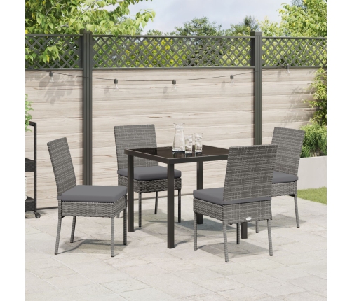 Conjunto de Comedor de Jardín  de 5 Piezas Gris Poliratán