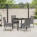Conjunto de Comedor de Jardín  de 5 Piezas Gris Poliratán