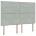Cama Box Spring  con Colchón Gris Claro 140x190 cm Aterciopelado